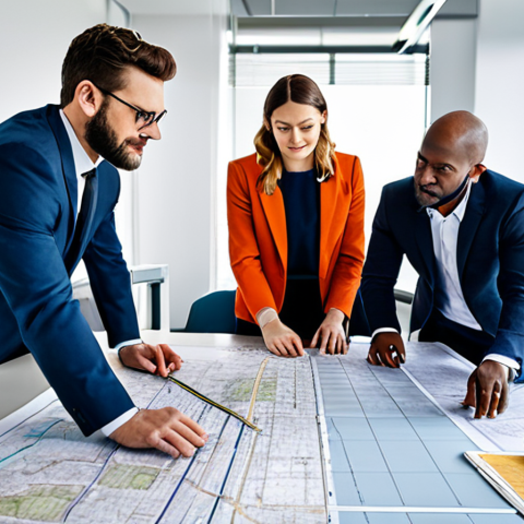 ** A diverse group of urban planners collaborating on a city development project, reviewing maps and architectural models in a brightly lit office, fully clothed, professional attire, safe for work, perfect anatomy, natural proportions, teamwork, modern design.

**